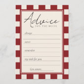 That's Amore Red Checkered Bridal Shower  Hinweiskarte (Vorderseite)