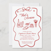 That's Amore Red Doodle Frame Bridal Shower Einladung (Vorderseite)