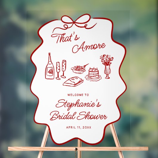 That's Amore Red Doodle Frame Large Welcome Acrylschild (Neutral)