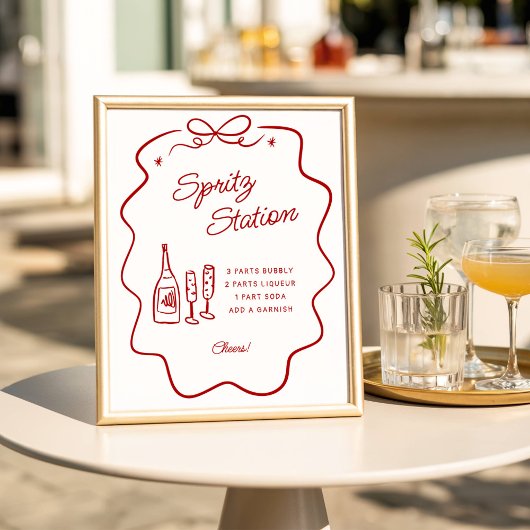 That's Amore Red Doodle Frame Spritz Station Small Poster