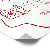 That's Amore Red Doodle Frame Spritz Station Small Poster (Ecke)