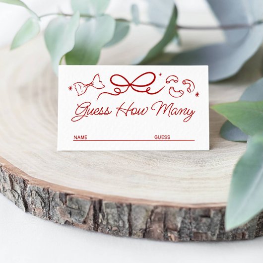 That's Amore, Red Doodle Guess How Many Game Card Begleitkarte