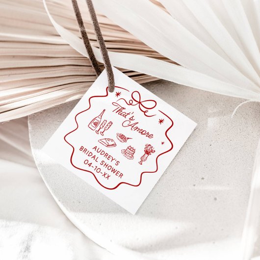 That's Amore, Red Doodle Personalized Shower Geschenkanhänger