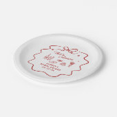 That's Amore, Red Doodle Personalized Shower Pappteller (Schrägansicht)