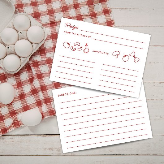 That's Amore Red Doodle Recipe Card Begleitkarte