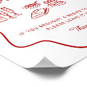 That's Amore Red Doodle, Recipe Drop Off Sign Poster (Ecke)