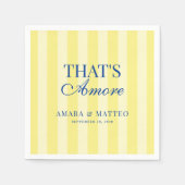 That's Amore Striped Blue & Yellow Wedding Serviette (Vorderseite)