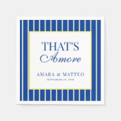That's Amore Striped Blue & Yellow Wedding Serviette (Vorderseite)