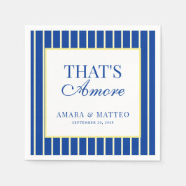 That's Amore Striped Blue & Yellow Wedding Serviette