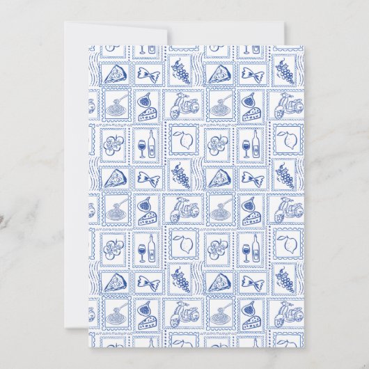 That's amore tomato blue Italian bridal shower Einladung (Rückseite)