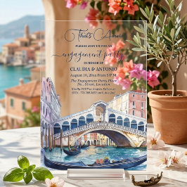 That's Amore Watercolor Venice Engagement Party Acryleinladungen