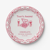 That's Amore Whimsical Hand gezeichnete Brautparty Pappteller (Vorderseite)