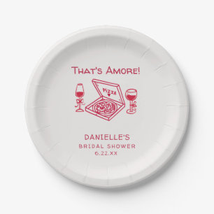 That's Amore Whimsical Hand gezeichnete Brautparty Pappteller