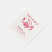That's Amore Whimsical Hand gezeichnete Brautparty Serviette (Ecke)