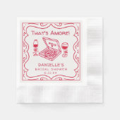 That's Amore Whimsical Hand gezeichnete Brautparty Serviette (Vorderseite)