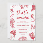 "That's Amore" Whimsical Italian Bridal Shower Einladung (Vorderseite)
