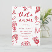 "That's Amore" Whimsical Italian Bridal Shower Einladung (Stehend Vorderseite)