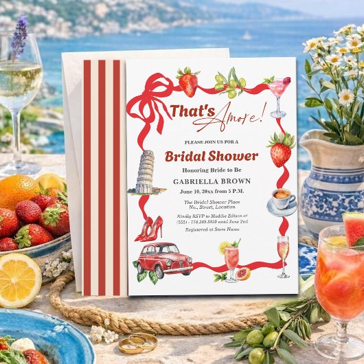 That's Amore Whimsical Italian Bridal Shower Einladung