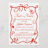 That's Amore Whimsical Italian Pizza Bridal Shower Einladung (Vorderseite)