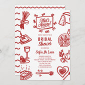 That's Amore Whimsical Pasta Bridal Shower Einladung (Vorne/Hinten)