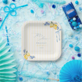 That's Amore Yellow Stripes Italian Bridal Shower Pappteller (Party)