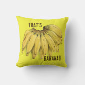 That's Bananas Funny Yellow Cotton Throw Pillow Kissen (Vorderseite)