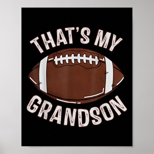 That's My Grandson Football Grandma Granddad Famil Poster (Vorne)