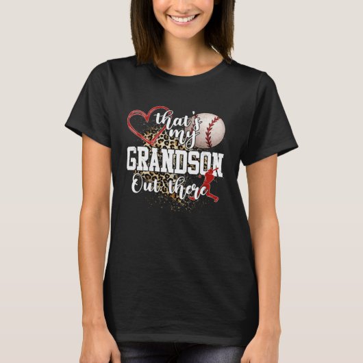 That's My Grandson Out There Baseball Grandma Moth T-Shirt (Vorderseite)
