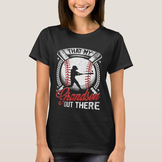 That's My Grandson Out There Baseball Grandma Moth T-Shirt (Vorderseite)