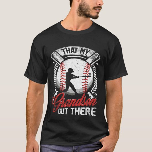 That's My Grandson Out There Baseball Grandma Moth T-Shirt (Vorderseite)