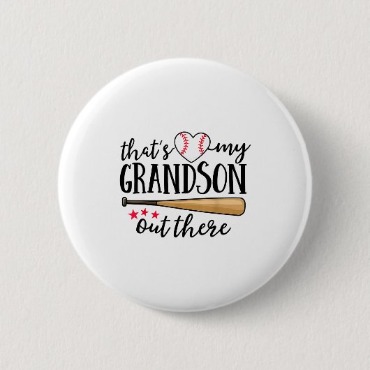That's My Grandson Out There Baseball Grandma Squa Button (Vorderseite)