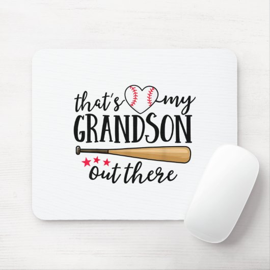 That's My Grandson Out There Baseball Grandma Squa Mousepad (Mit Mouse)