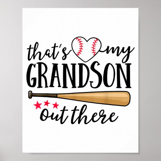 That's My Grandson Out There Baseball Grandma Squa Poster (Vorne)