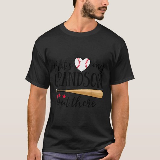 That's My Grandson Out There Baseball Grandma Squa T-Shirt (Vorderseite)