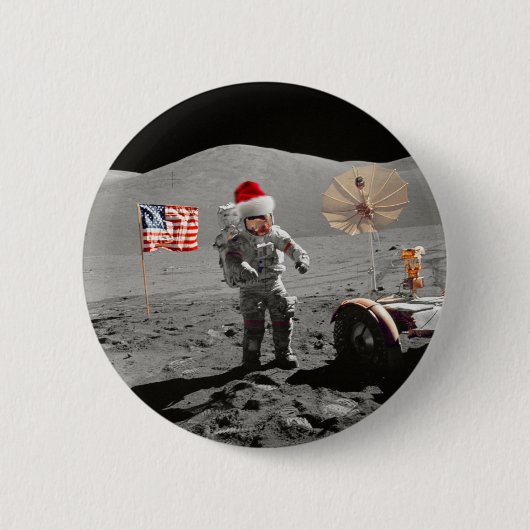 That's One Small Step for Santa Apollo 17  Button (Vorderseite)