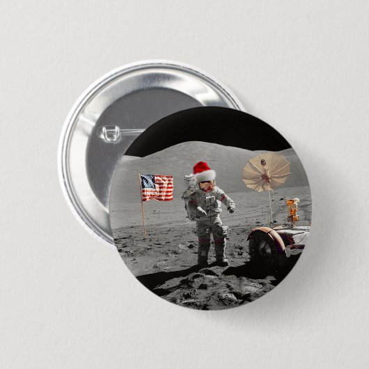 That's One Small Step for Santa Apollo 17  Button (Vorne & Hinten)