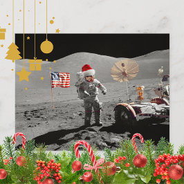 That's One Small Step for Santa Apollo 17  Feiertagspostkarte