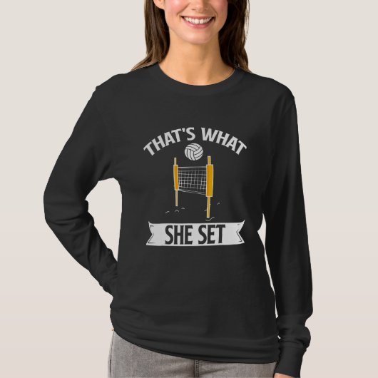 That's What She Set Volleyball Player Sports Team  T-Shirt (Vorderseite)