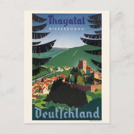 Thayatal Deutschland Vintage Poster 1939 Postkarte (Vorderseite)