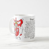 Thayer Familien-Wappen Kaffeetasse (Vorderseite Links)