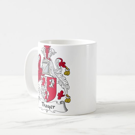 Thayer-Familienwappen Kaffeetasse (Vorderseite Links)