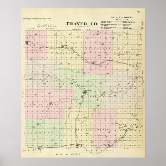 Thayer Landkreis, Nebraska Poster (Vorne)