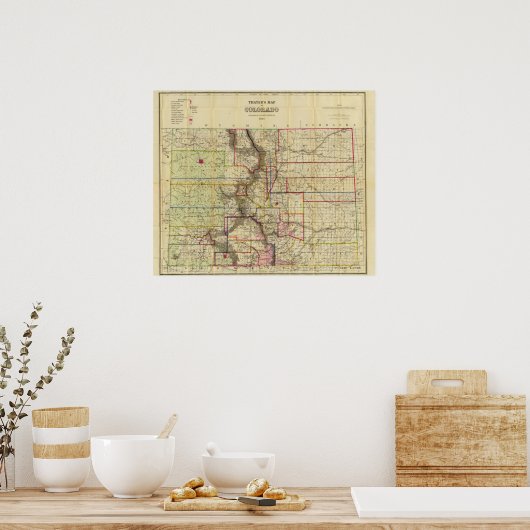 Thayers Karte von Colorado 2 Poster (Küche)