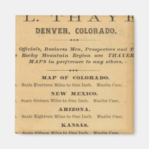 Thayers Karte von Colorado Magnet