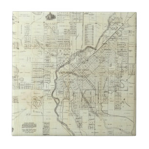 Thayers Karte von Denver Colorado Fliese