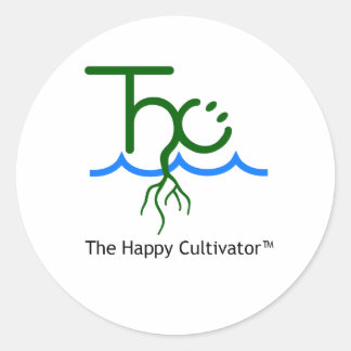 THC Das Happy Cultivator™-Logo und der Namensaufkl Runder Aufkleber