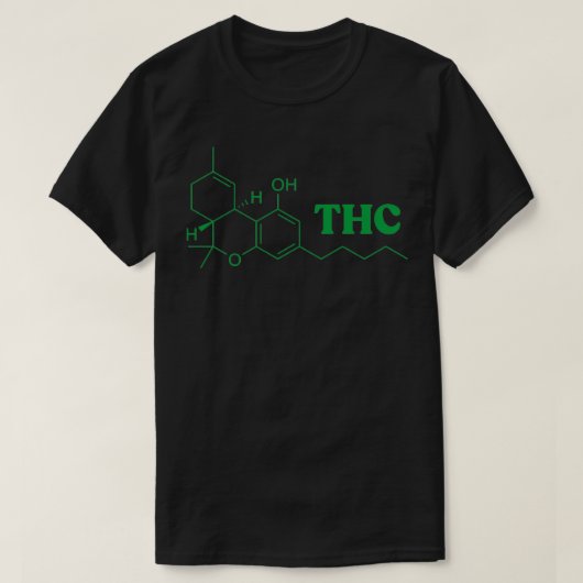 THC-Molekül mit Namen T-Shirt (Design vorne)