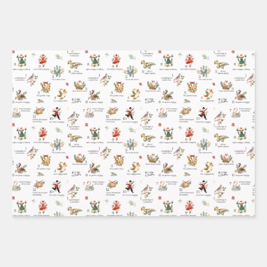 The 12 Days of Christmas | Holiday Geschenkpapier Set (Vorderseite)