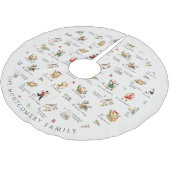 The 12 Days of Christmas | Holiday Monogram Polyester Weihnachtsbaumdecke (Schrägansicht)