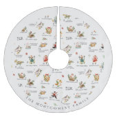 The 12 Days of Christmas | Holiday Monogram Polyester Weihnachtsbaumdecke (Vorderseite)
